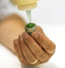 Ultragel II has a green tint to aid iden